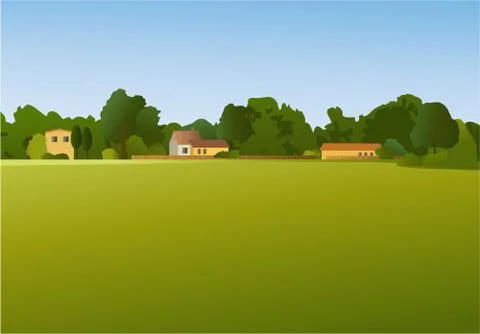 Rural green landscape Illustrazione stock