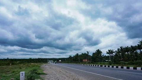 Rural Highway Cloudy Day Timelapse -Karnataka India 動画素材 79429809