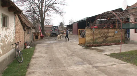 Rural household yard Stock Footage 35951853