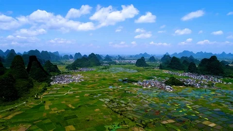 Rural idyllic scenery Stock Footage 129097692