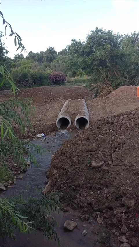 Rural Infrastructure Construction and Stream Culvert Work in Taza Morocco Stock-Footage 335081754