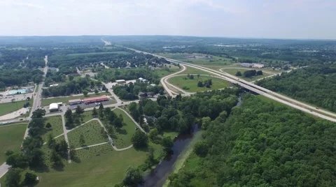 Rural Intersection Fly-Over.mp4 Stock Footage 63766641