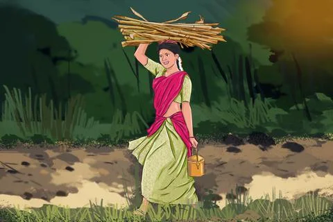 Rural Lady Illustrazione stock