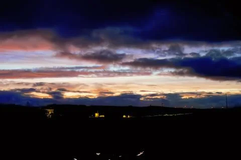 Rural landscape with a dramatic sky Stock Photos