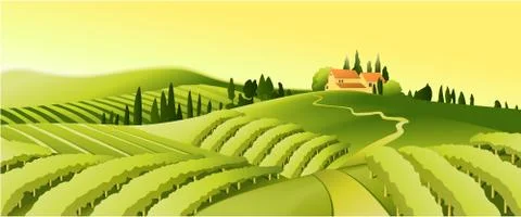 Rural landscape Stock Illustration