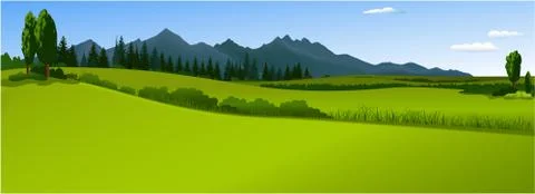 Rural landscape Stock Illustration