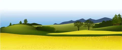 Rural landscape Stock Illustration
