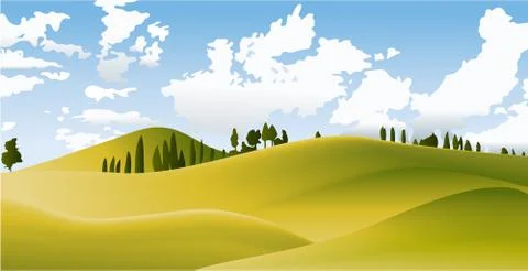 Rural landscape Stock Illustration