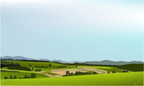 Rural landscape Stock Illustration