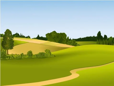 Rural landscape Stock Illustration
