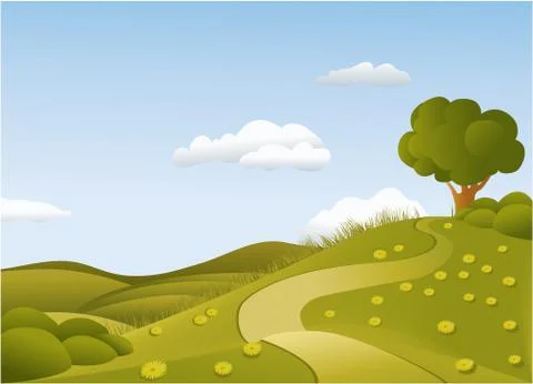 Rural landscape Stock Illustration