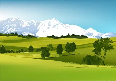 Rural landscape Stock Illustration