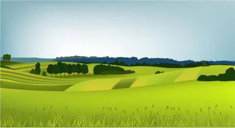 Rural landscape Stock Illustration