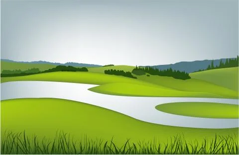 Rural landscape Stock Illustration