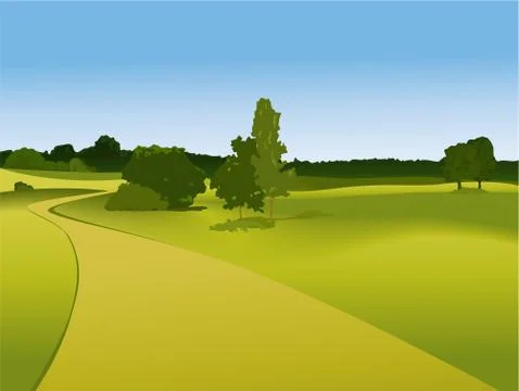 Rural landscape Stock Illustration