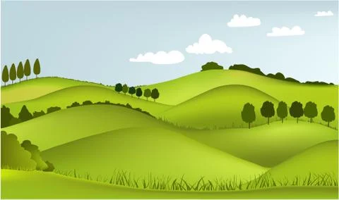 Rural landscape Stock Illustration