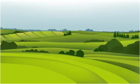 Rural landscape Stock Illustration