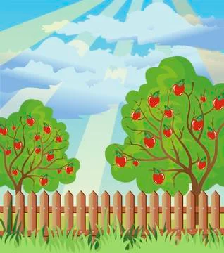 Rural landscape Stock Illustration