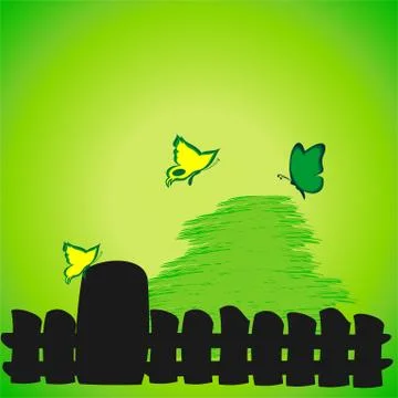 Rural landscape Stock Illustration