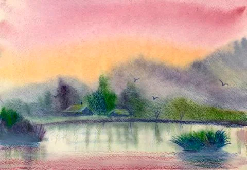 Rural landscape Illustrazione stock