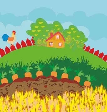 Rural landscape Stock Illustration