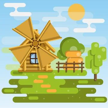 Rural landscape. Stock Illustration