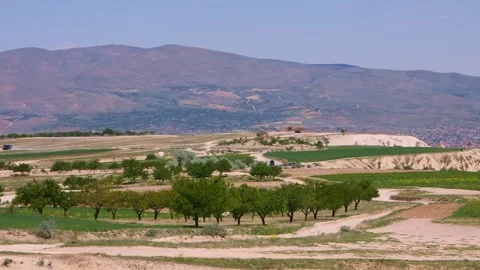 Rural Landscape with Mountain View in Turkey Stock Footage 332522579