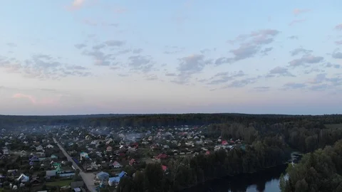Rural landscape at sunset Stock Footage 94421071