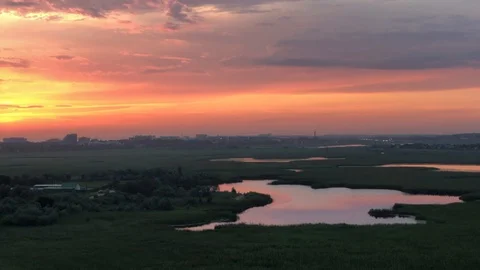 Rural landscape at sunset Stock Footage 110381377