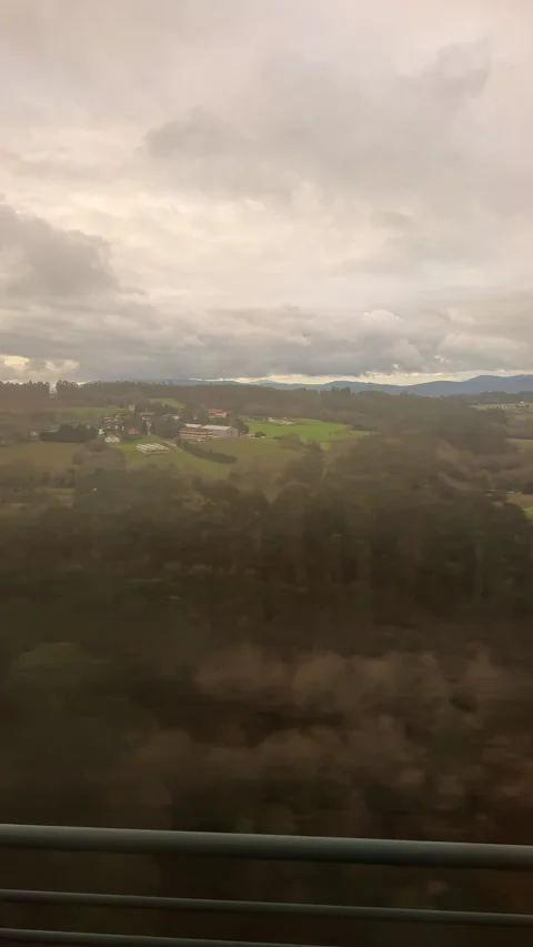 Rural Landscape View from a Moving Train Stock Footage 274439103