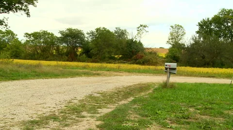 Rural Mail Boxes and road Stock Footage 55382352