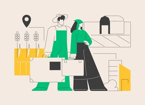 Rural migration abstract concept vector illustration. Stock Illustration