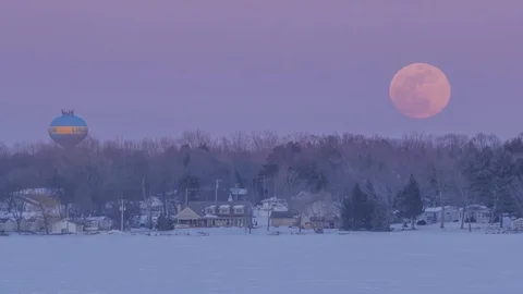 Rural MN Moonrise Stock Footage 87914598