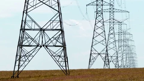 Rural power lines Stock Footage 80400628