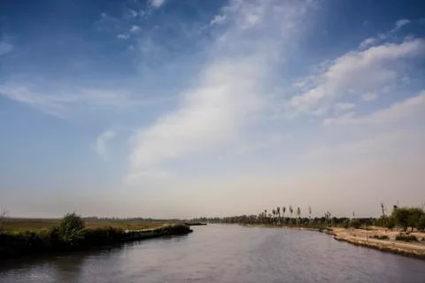 Rural river in the summertime Stock Photos
