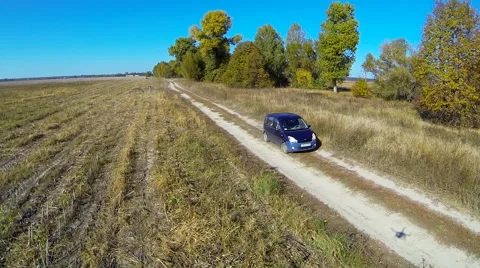 Rural Road With Car. Stock Footage 45283856