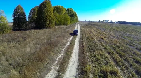 Rural Road With Car. Stock Footage 45288858