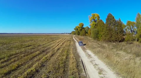 Rural Road With Car. Stock Footage 45290475