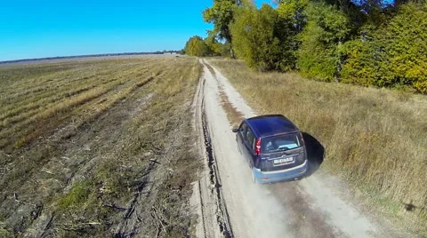 Rural Road With Car. Stock Footage 45291269
