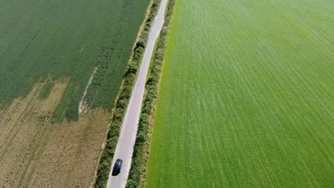 Rural Road Of Car Stock Footage