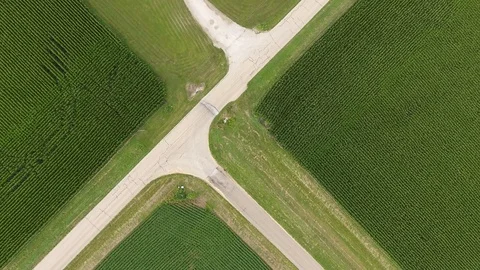 Rural Road in Illinois Stock Footage
