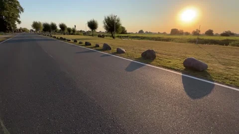 Rural Road Leading Through Open Fields Stock Footage 344328884