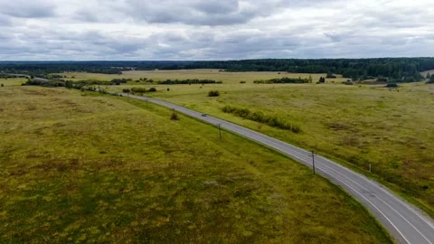 Rural road section from drone Stock Footage 161748486