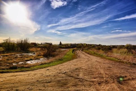 Rural road spring Foto stock