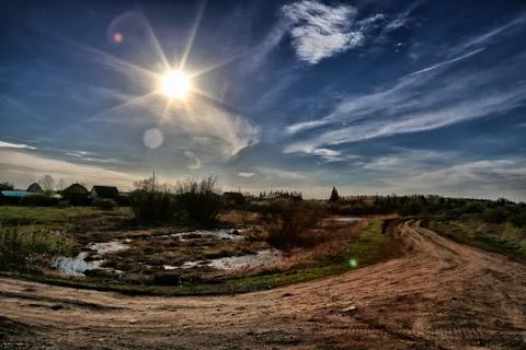 Rural road spring Stock Photos