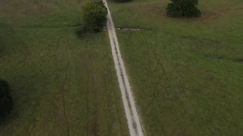 Rural Road in Texas Aerial View Stock Footage