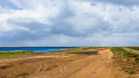 Rural road time lapse scene Stock Footage 303583145
