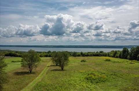 Rural scene hyper lapse from drone Stock Footage 158066539