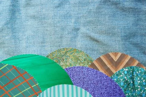 Rural scene with patchwork field Stock Photos