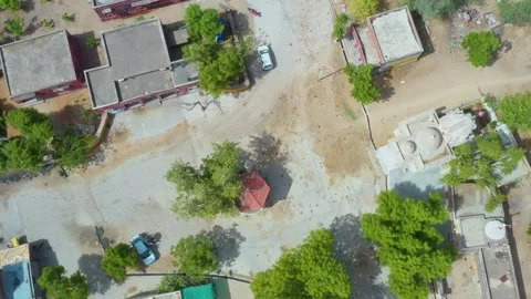 Rural Settlement with Dome Structure and Solar Panels Stock Footage 322644012